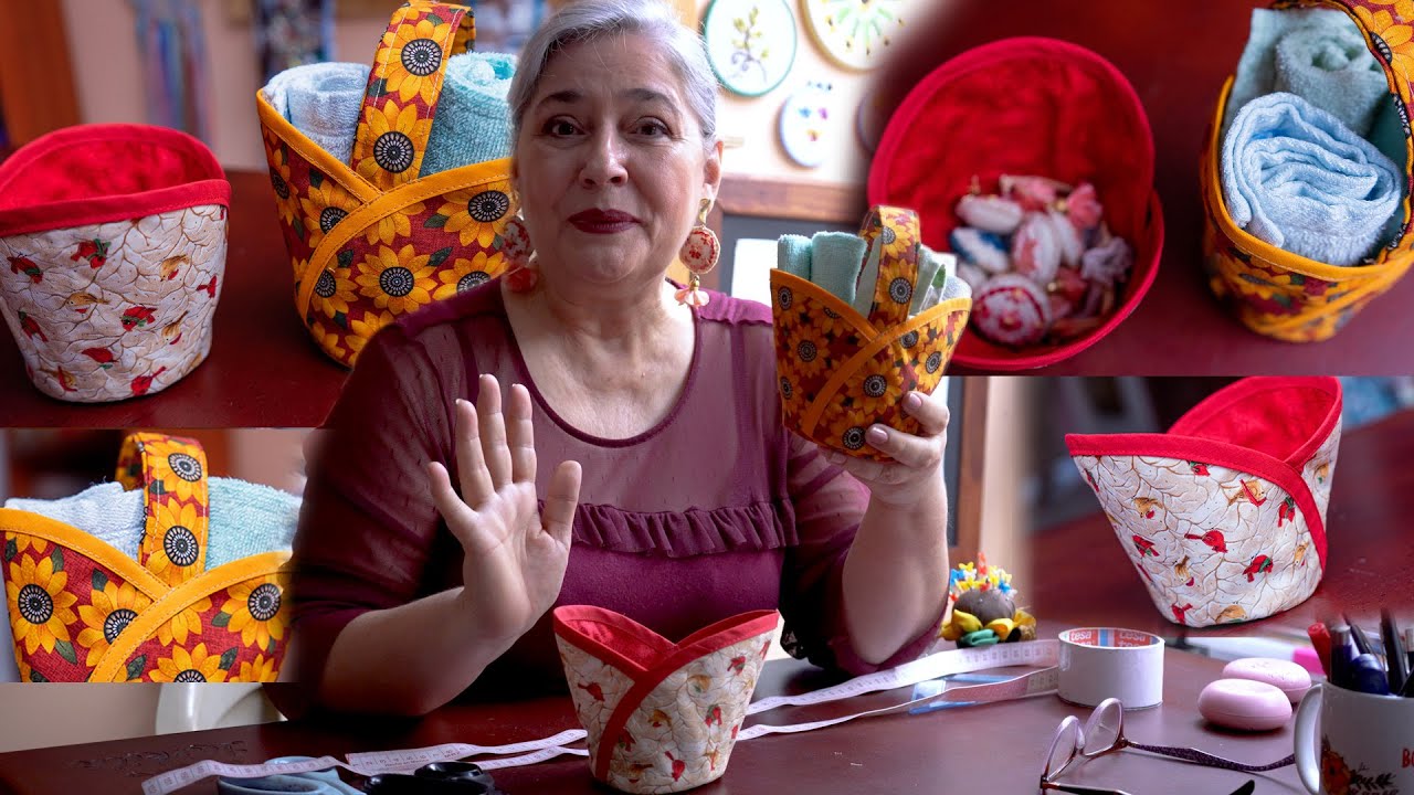 CANASTA DE TELA MULTIUSOS O CESTA DE TELA/Hazla tu mismo para tu hogar/regalar o vender