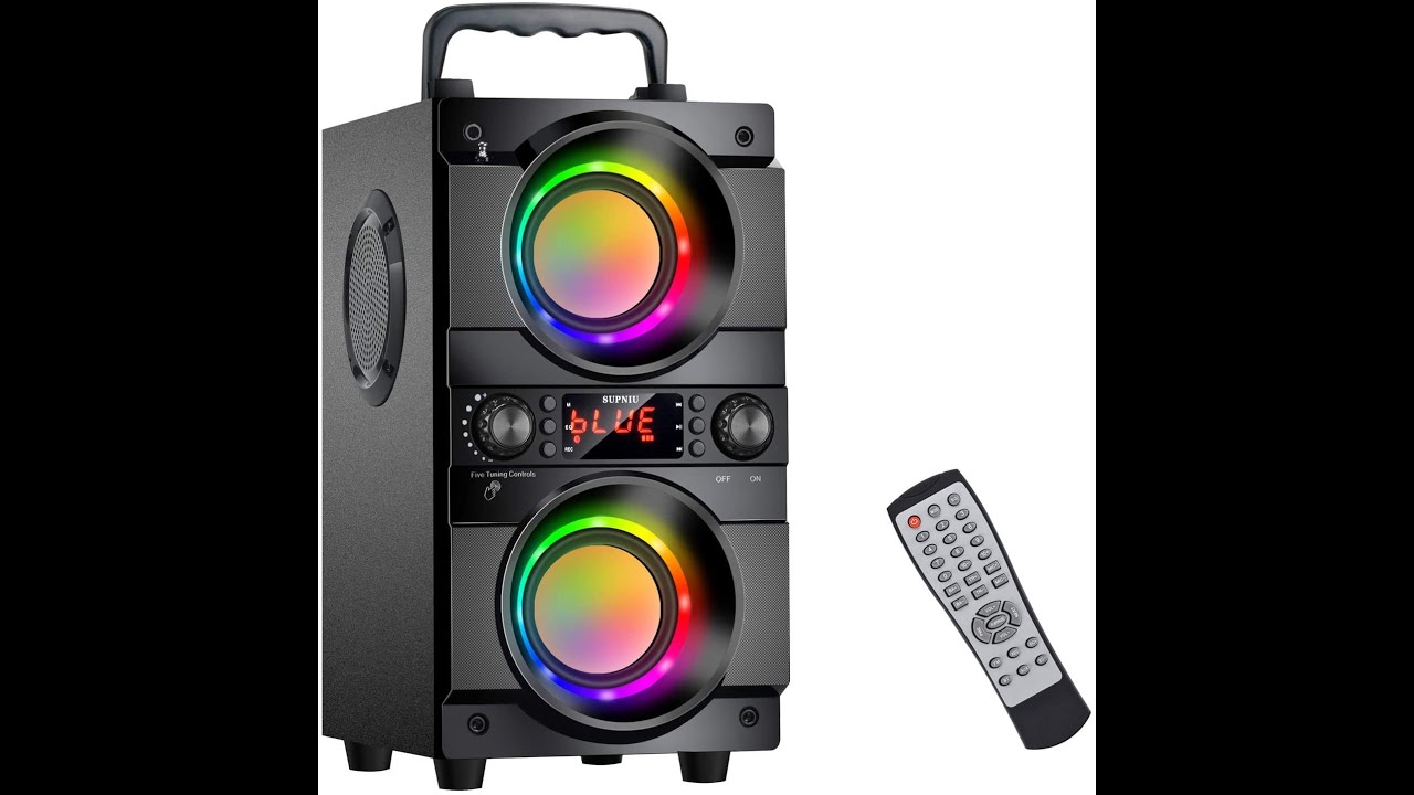 60W 80W Peak Portable Bluetooth Speaker With Double Subwoofer Heavy Bass By Supniu