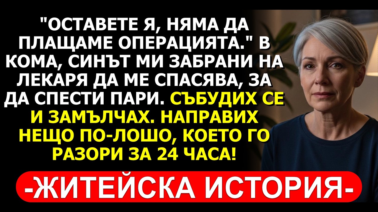 СИН ОТКАЗА ОПЕРАЦИЯ НА МАЙКА СИ ЗАРАДИ ПАРИ: ВИЖТЕ КАКВО НАПРАВИ ТЯ!