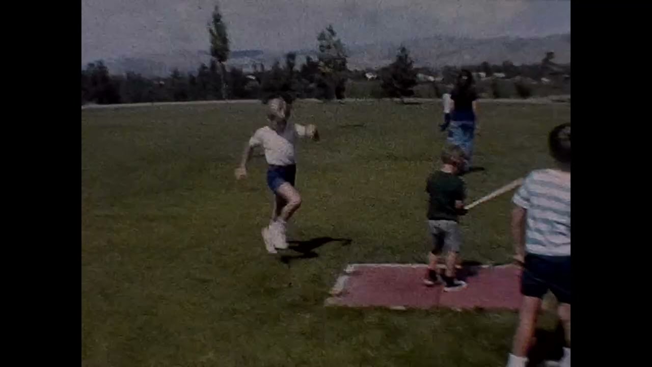 1972 Maxfield Family Reunion and playing baseball at the park film with bad exposre
