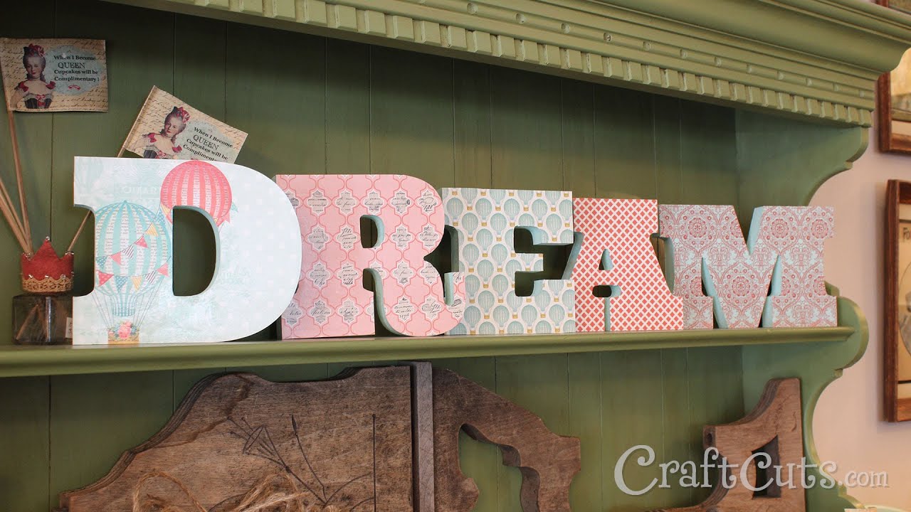 DIY | How to Decorate Wood Letters with Paper