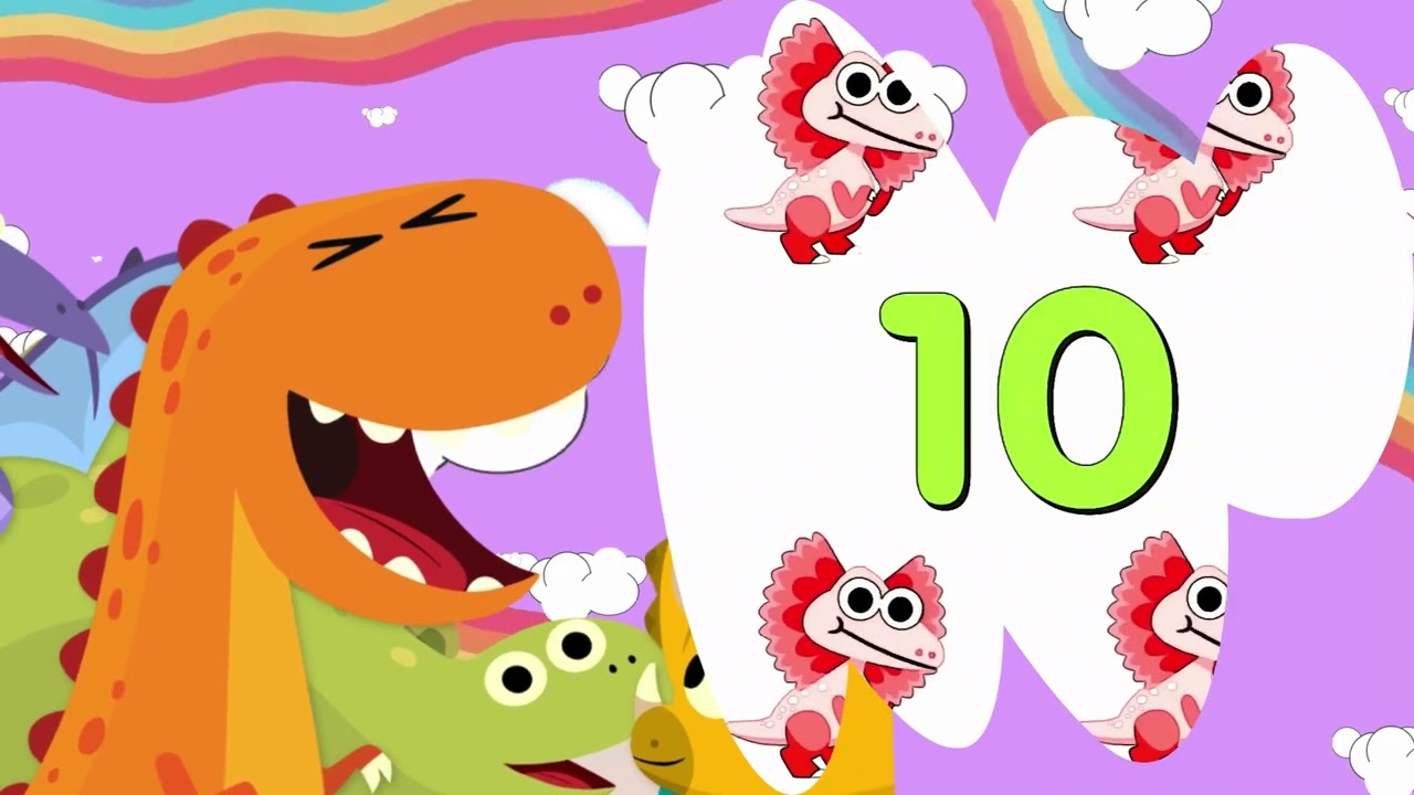 Let's Count Ten Little Dinosaurs & Contemos Diez Pequeños Dinosaurios | Nursery Rhymes | Canciones