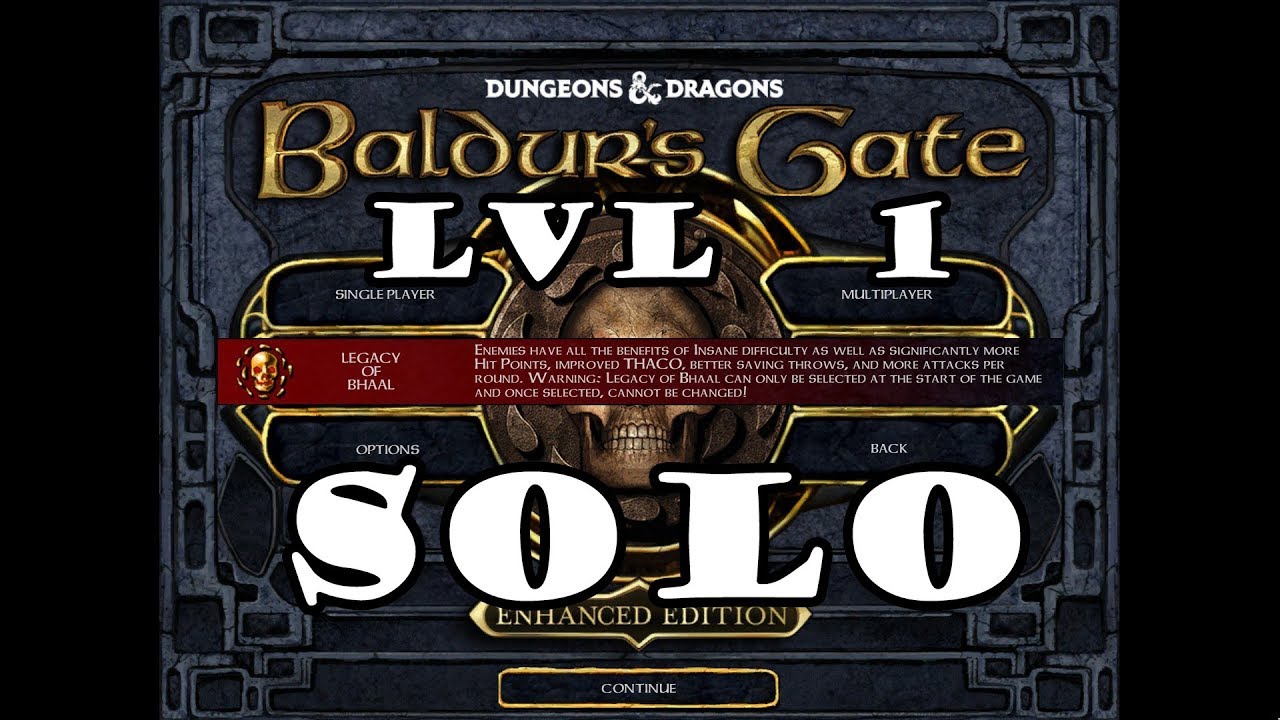 SOLO Speedrun Baldur's Gate EE Legacy of Bhaal in 1hr as Lv1 Char (No Exploits; No WoMS; ZERO kills)