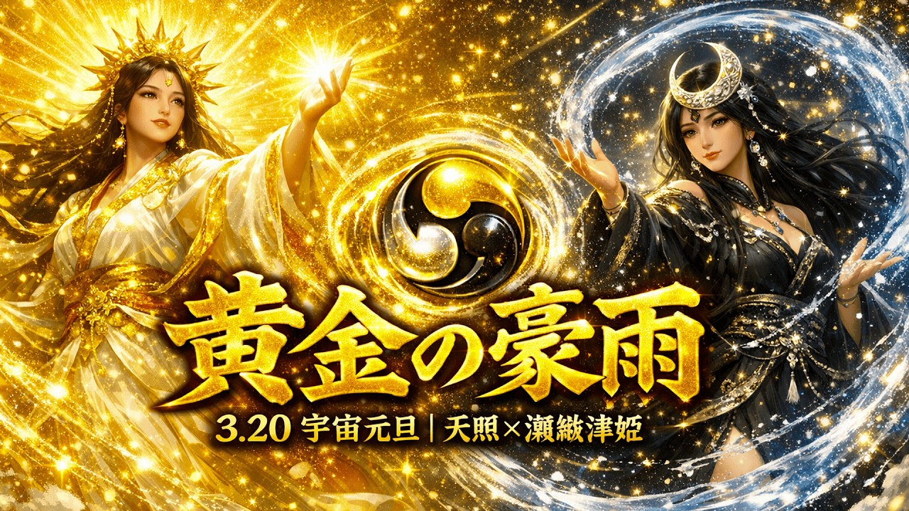 【極・大大金運】3月20日 宇宙元旦｜天照大御神×瀬織津姫大神「黄金の豪雨」富が止まらなくなる運命の分岐点