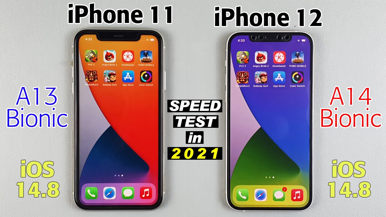 iPhone 11 vs iPhone 12 SPEED TEST in 2021 - Which is Faster? | A13 Bionic vs A14 Bionic - iOS 14.8