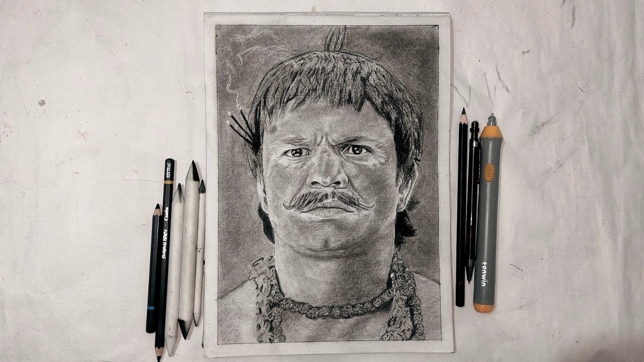 Drawing Rajpal Yadav Most Iconic Character Chota Pandit Of Bhool bhulaiya Movie ( Timelapse Video ).