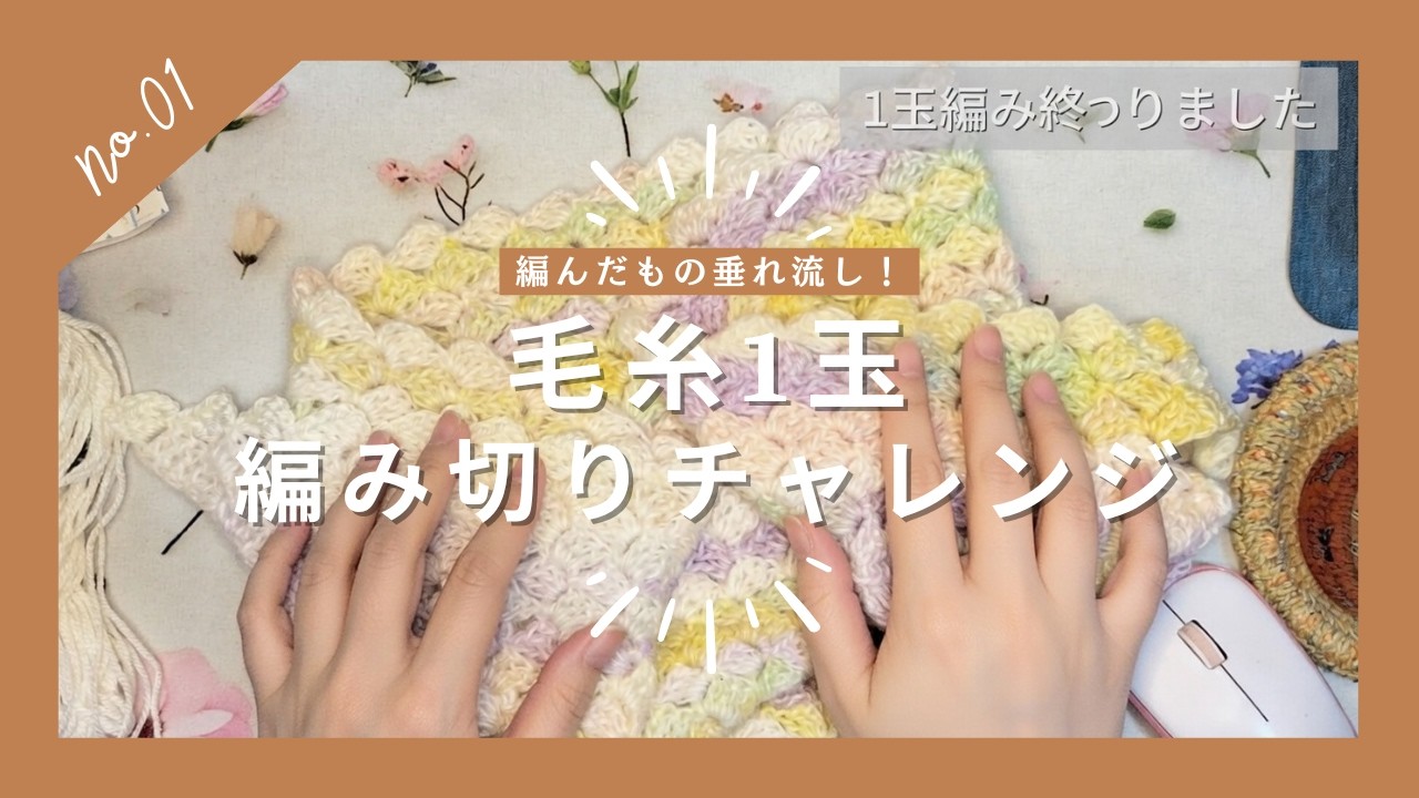 大玉毛糸ひと玉編み切るまで終われまテン!?チャレンジ企画(1)