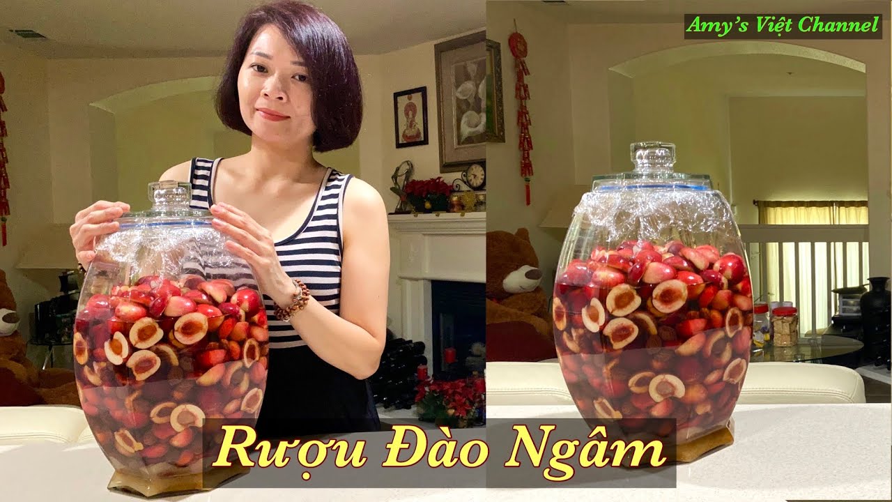 ĐÀO NGÂM RƯỢU @ SIMPLE HOMEMADE PEACH WINE @ CÁCH NGÂM RƯỢU ĐÀO LÊN MEN TỰ NHIÊN #92