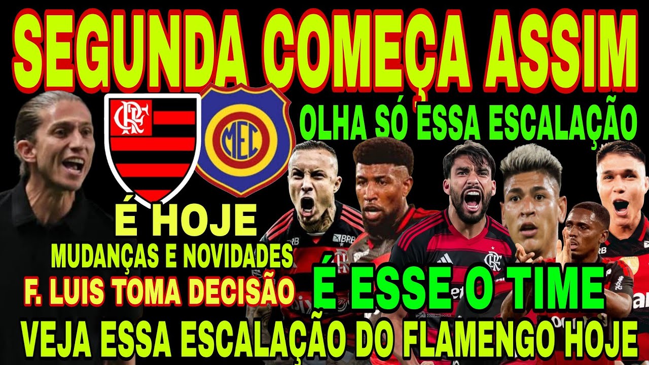 FLAMENGO: SEGUNDA COMEÇA ASSIM! FILIPE LUÍS TOMA DECISÃO, OLHA SÓ ESSA ESCALAÇÃO HOJE PELO CARIOCÃO 