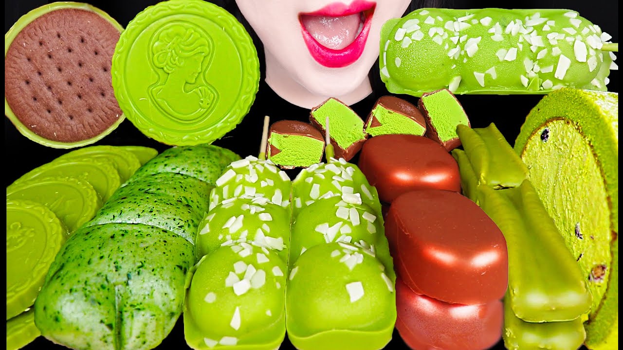 ASMR Matcha Chocolate 말차 초콜릿 먹방 Mukbang, Eating