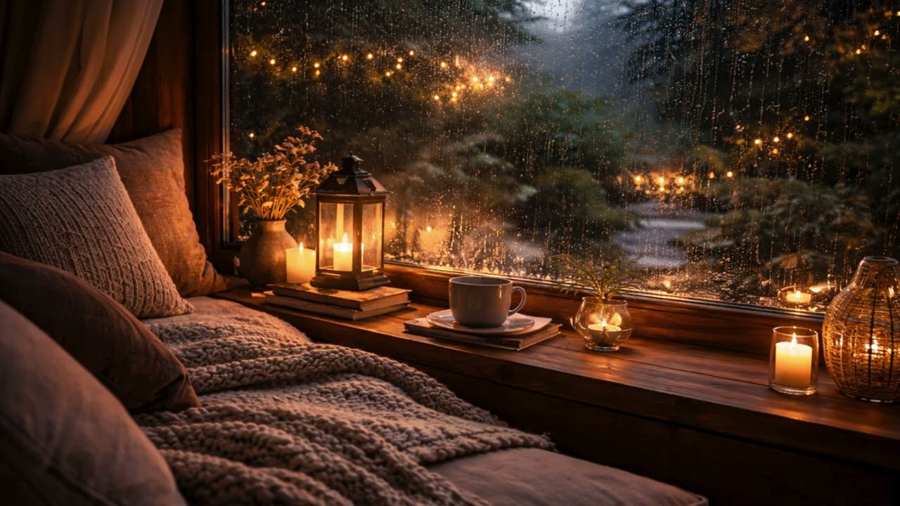 8 Hours Rain on Window 🌧️ Deep Sleep & White Noise for Relaxation