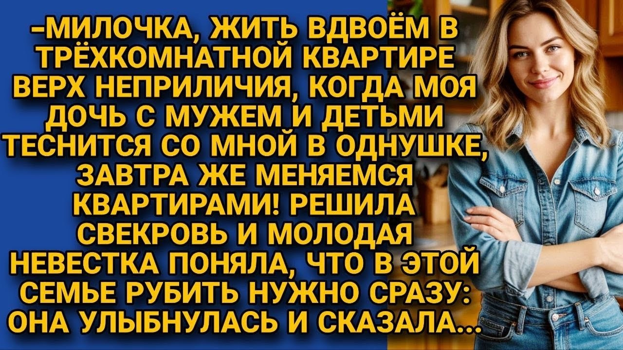 Свекровь решила командовать невесткой, но та сразу поставила на место, улыбнулась и сказала...