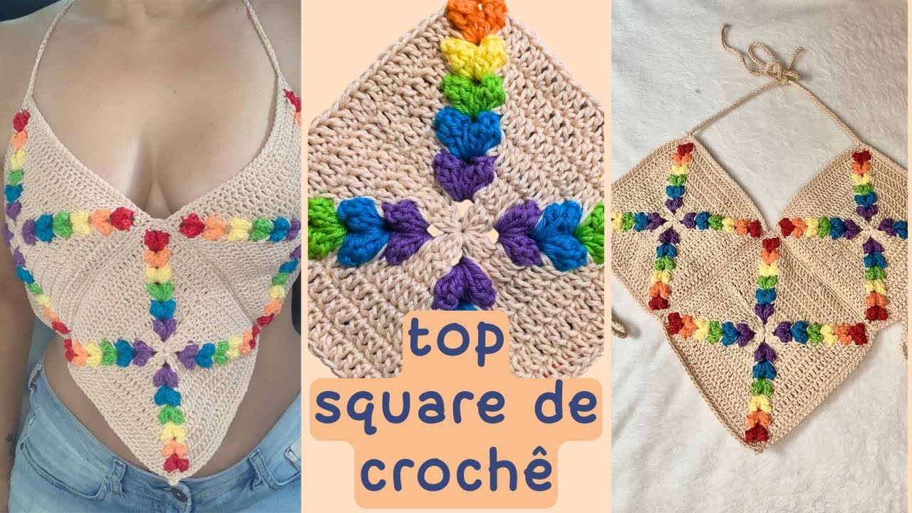 Como fazer top de square arco-íris