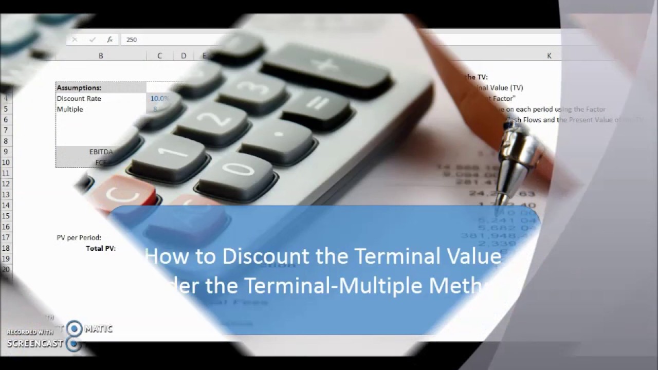 How to discount the terminal value (under the terminal multiple method)