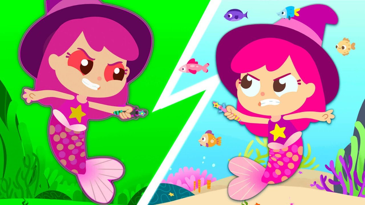 Magic Mermaid Turns into an Evil Witch! Save the Sea Animals Plum! - Witches Cartoons for Kids 🧜‍♀️