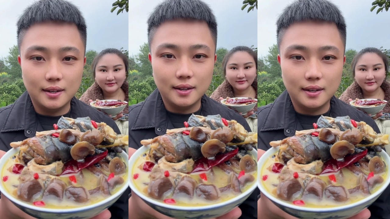 Rural Food Eating Show: Enjoy Chicken Soup & Stir-Fried Spicy Food – Home-Cooked Style!