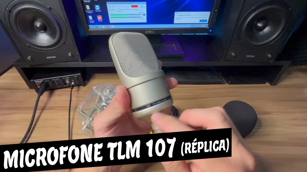 Microfone TLM 107 (réplica). Microfone Bom e barato. Ouça o som