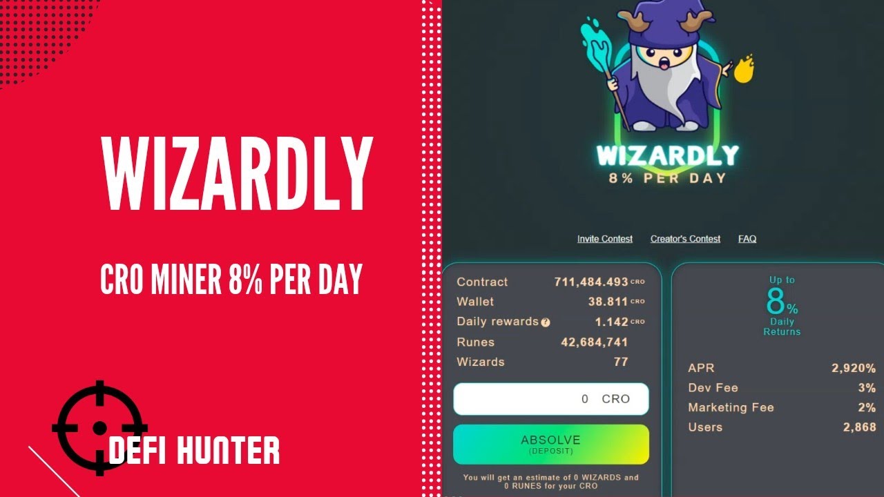 Wizardly Cro Miner 8% daily