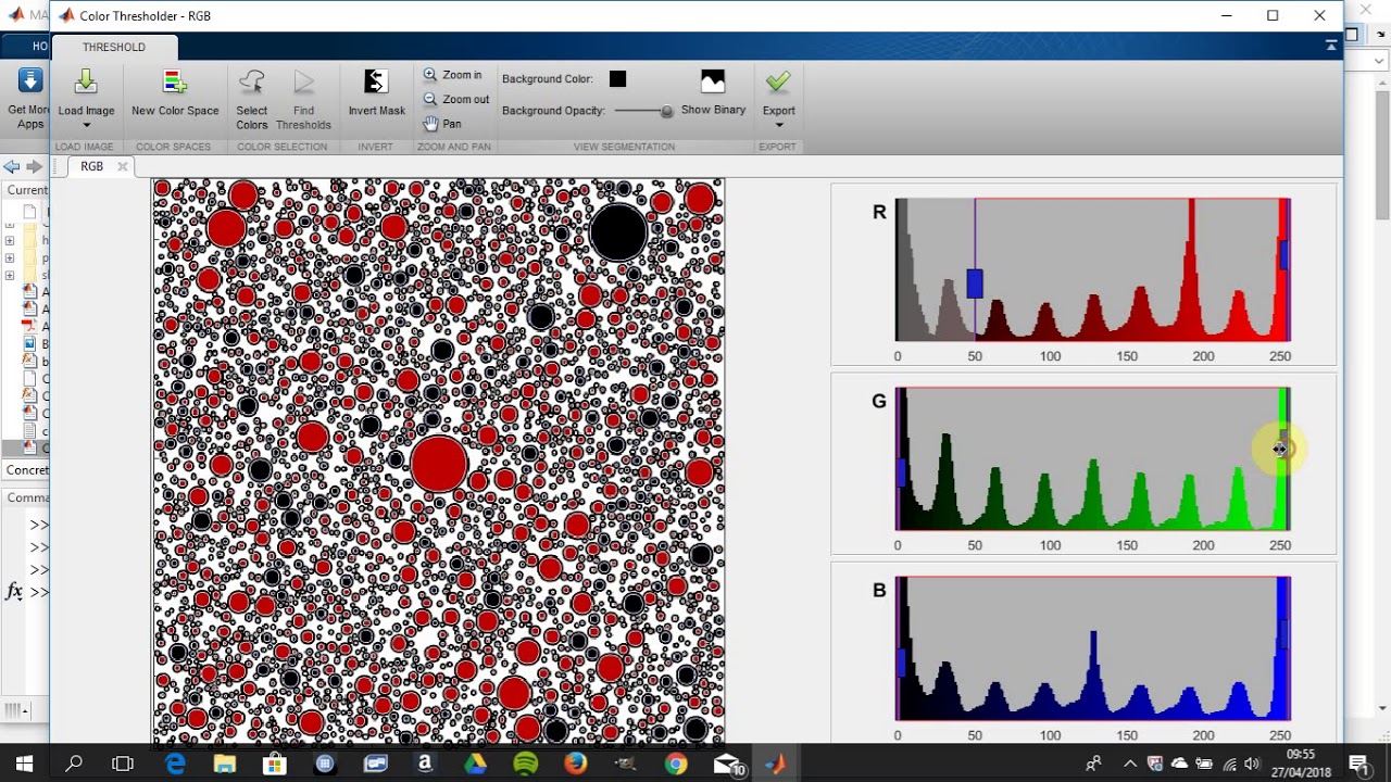 Color, Colour ,  threshold Segmentation App in Matlab