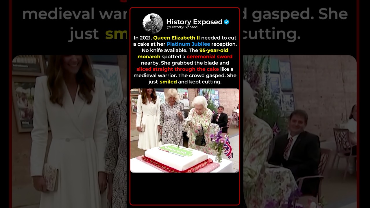 When Queen Elizabeth II Sliced Cake With a Ceremonial Sword 👑⚔️