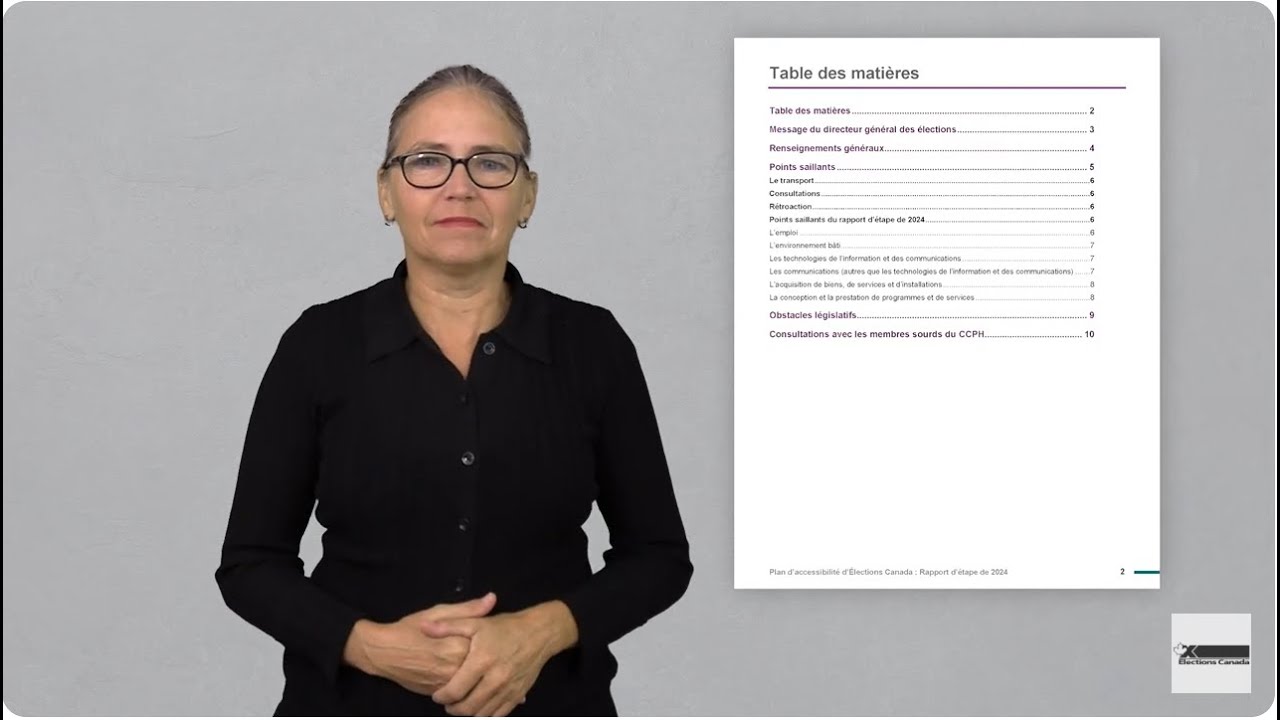 Plan d’accessibilité – Rapport d’étape de 2024 (LSQ) | Elections Canada