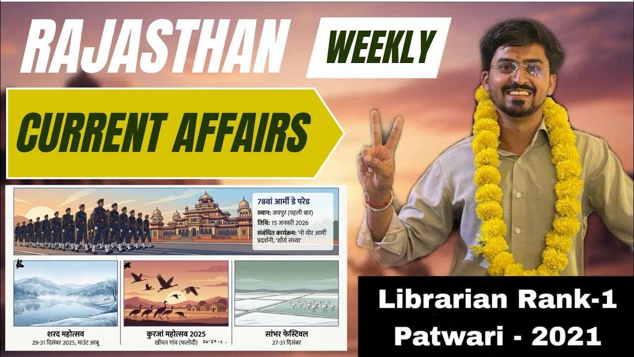 Weekly Rajasthan Current Affairs 2026 | 8 P.M. Rajasthan Weekly Revision | RPSC, RSSB [01]