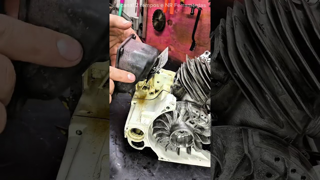 Montagem do motor de uma motoserra Stihl ms 382