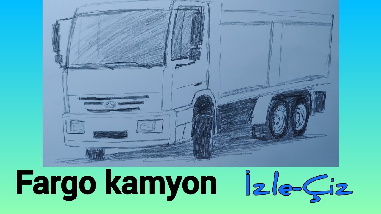 Fargo kamyon Nasıl Çizilir? kolay karakalem kamyon çizimi