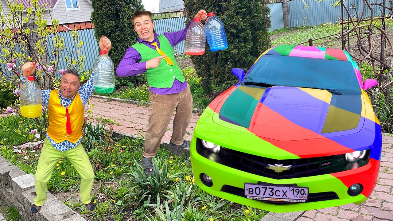 Mr. Joe found Colored Bottle & Older Mr. Joe Changed Colors Car VS Multicolored Camaro 13+