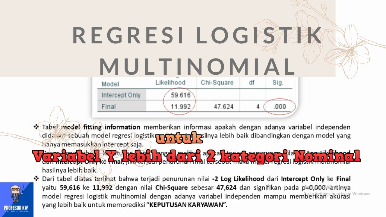 Regresi Logistik Multinomial  untuk Variabel Y lebih dari 2 Kategori Nominal + Interprestasi SPSS
