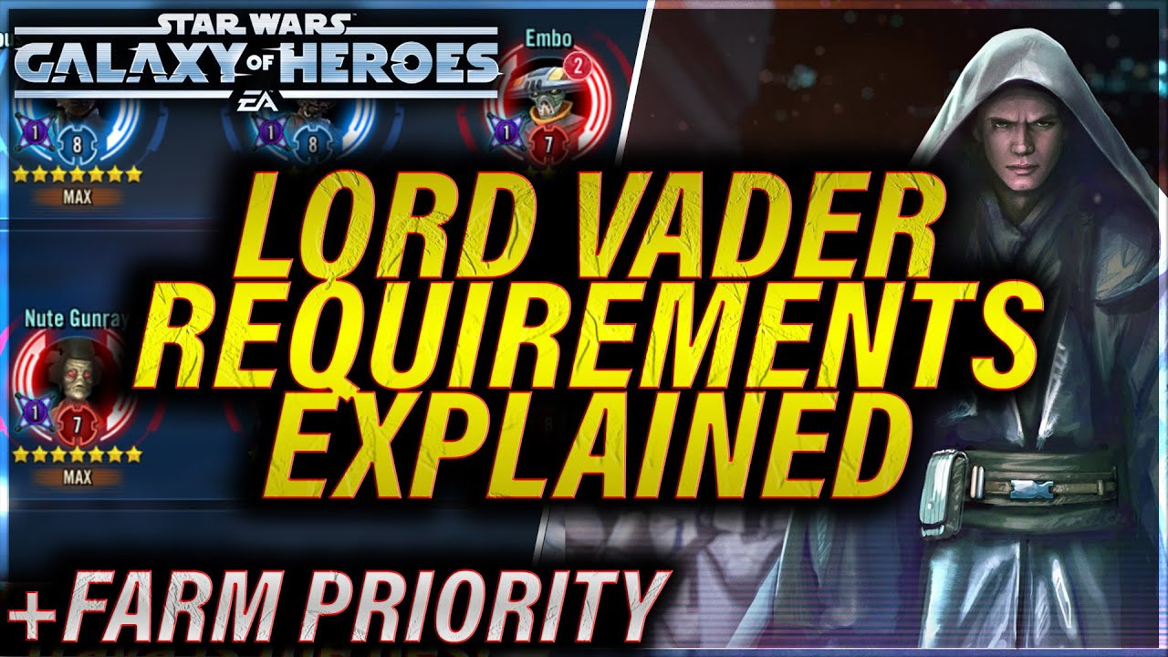 LORD VADER REQUIREMENTS EXPLAINED + FARMING ORDER + HIDDEN REQUIREMENTS
