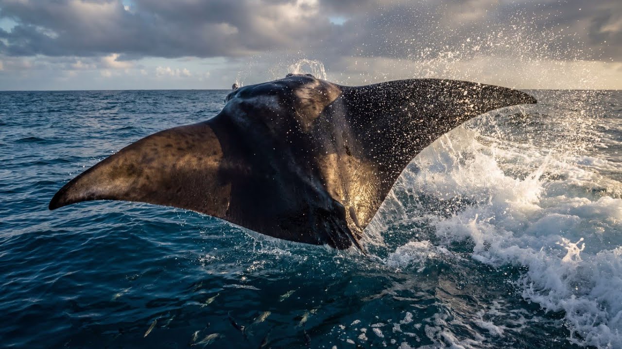 Giant Manta Rays Swimming Peacefully | Cinematic Underwater 4K UHD