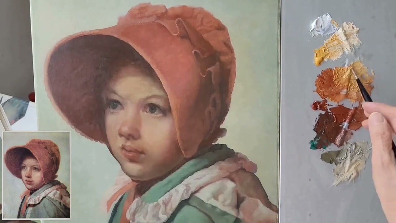 Портрет А. Венециановой, ч.10. Второй слой, прописка.