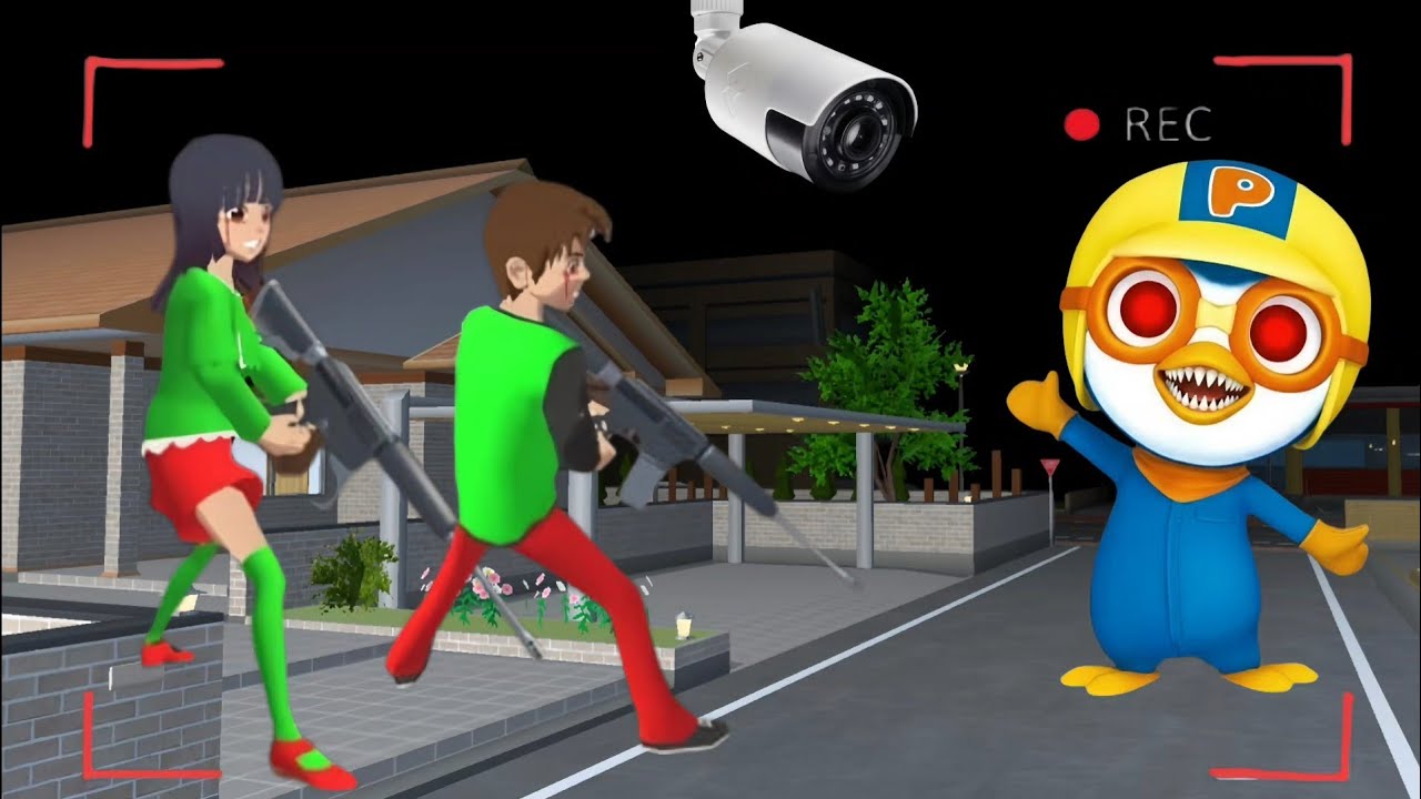 YUTA Dan MIO PANIK CCTV MEREKAM Hantu Pororo #sakuraschoolsimulator 