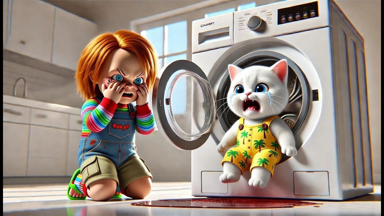 Poor Kitten Trapped in Machine 💔 | Chucky Helps Him