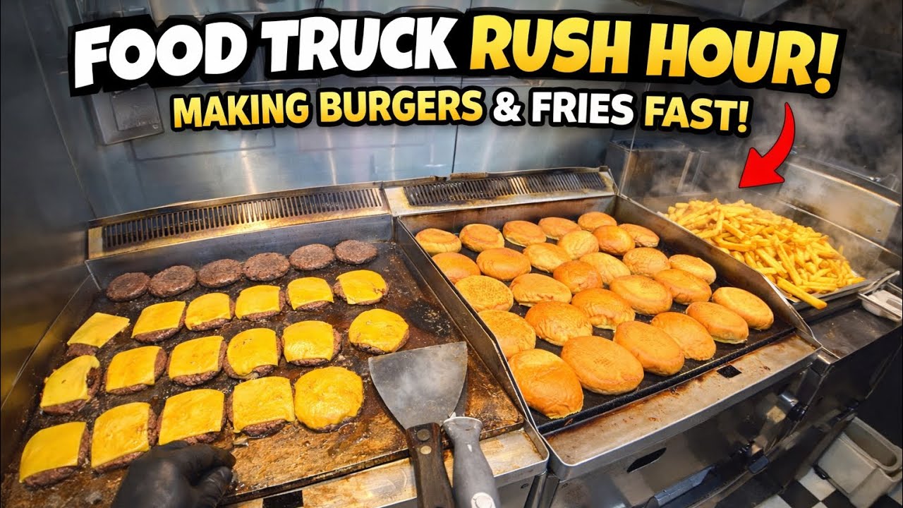 POV: Rush Hour in My Food Truck 🍔🔥 (Nonstop Burgers & Fries) 