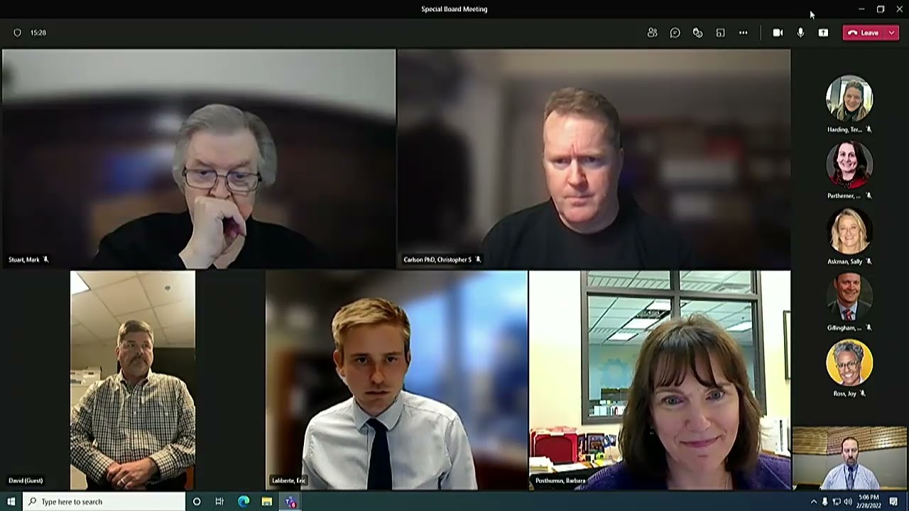 February 28, 2022 Special Board Meeting