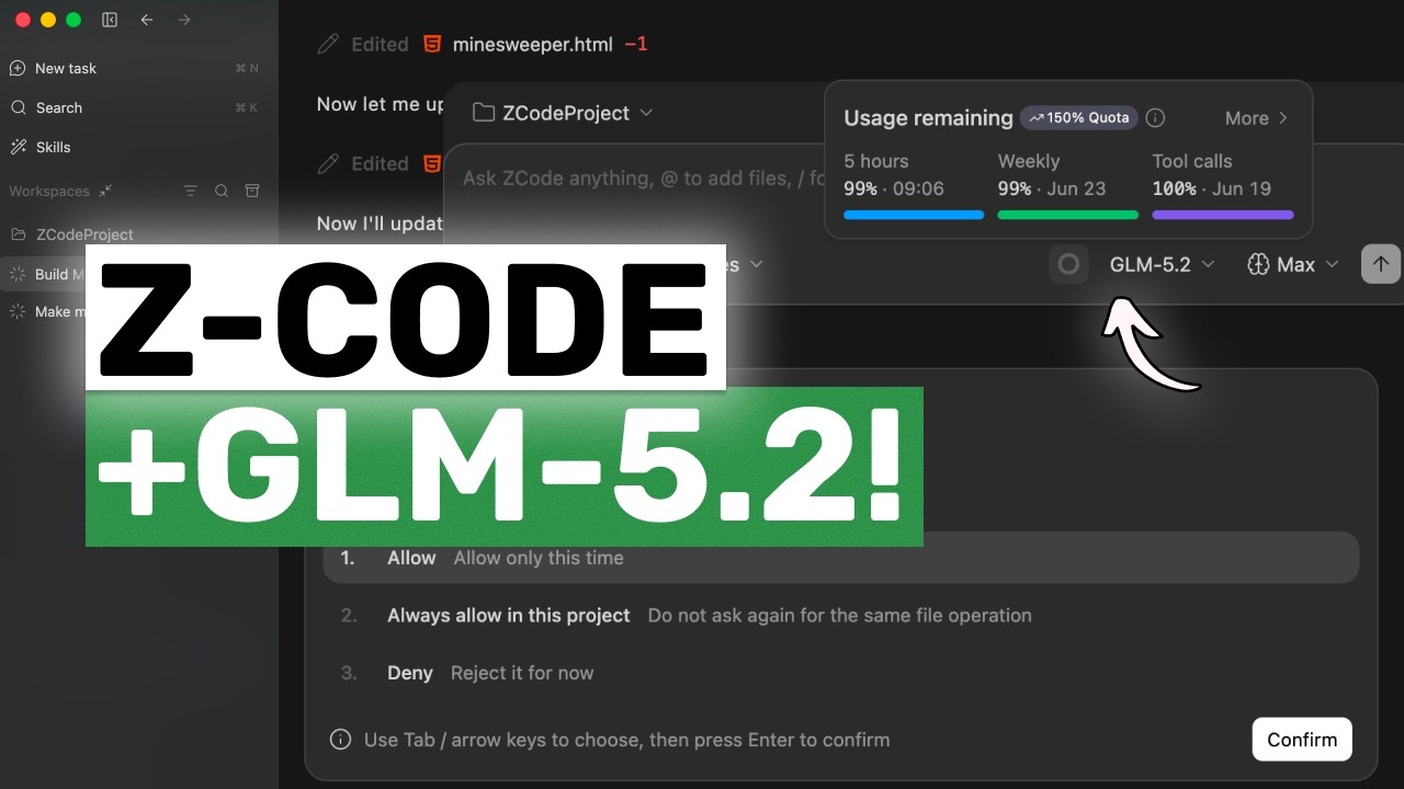 ПОЛНОСТЬЮ БЕСПЛАТНЫЙ GLM-5.2 + Z-Code: Это ДЕЙСТВИТЕЛЬНО КРУТО!