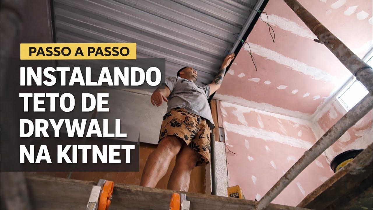DRYWALL NO TETO: ECONOMIZEI MUITO FAZENDO EU MESMO