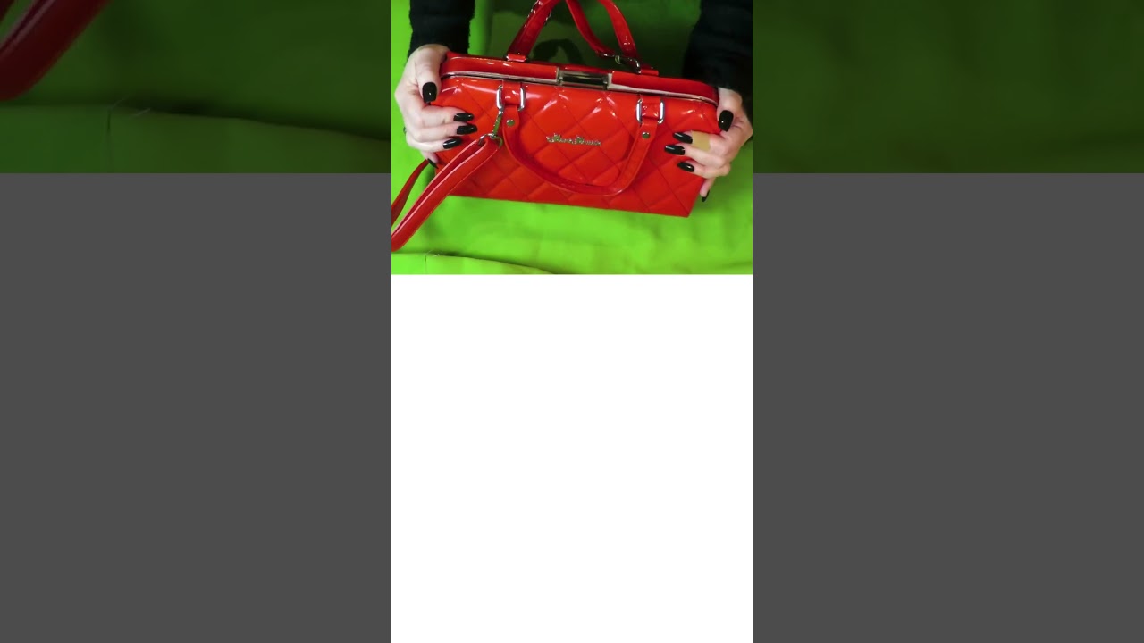 ASMR squeezing a patent leather bag #asmr #shorts #asmrsounds #viral #bag #satisfying #vintage