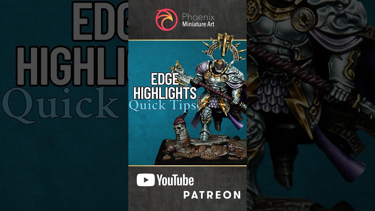 Tip 1 on how to EDGE HIGHLIGHT your tabletop miniatures. #warhammer #paintingtutorial