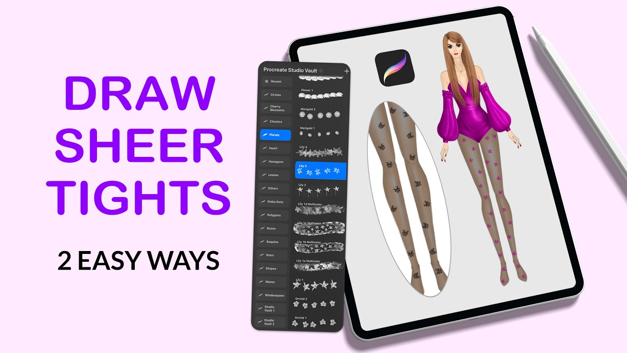 How to Draw Sheer / Transparent Tights in Procreate | Beginner Fashion Illustration Part 11