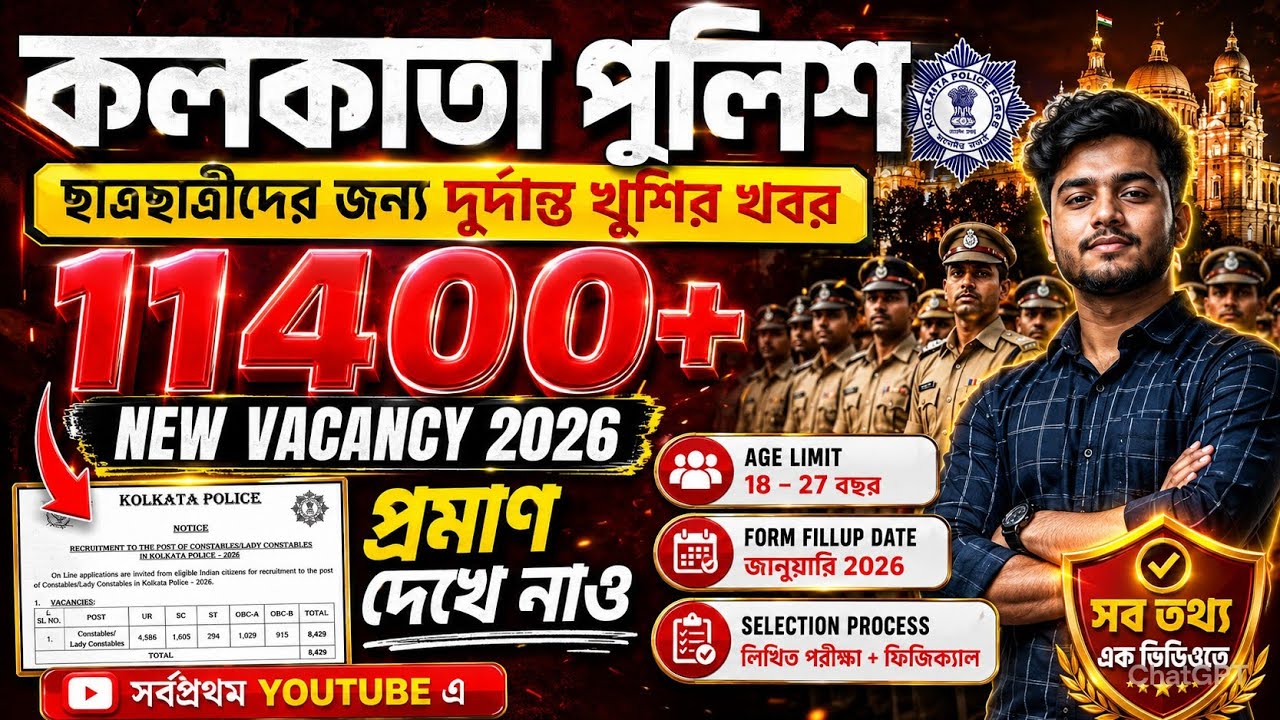 Kolkata Police Constable New Vacancy 2026 || KP SI New Vacancy 2026 || KP Driver New Vacancy 2026 ||