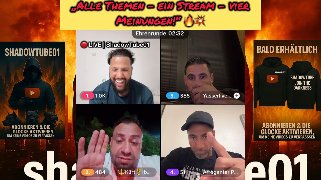 Kürt Ibo, Barrelo, Yasser & Arrogante Pate LIVE – Abdelhamid, Manuellsen & mehr! 😤🔥 | Schattenrunde 