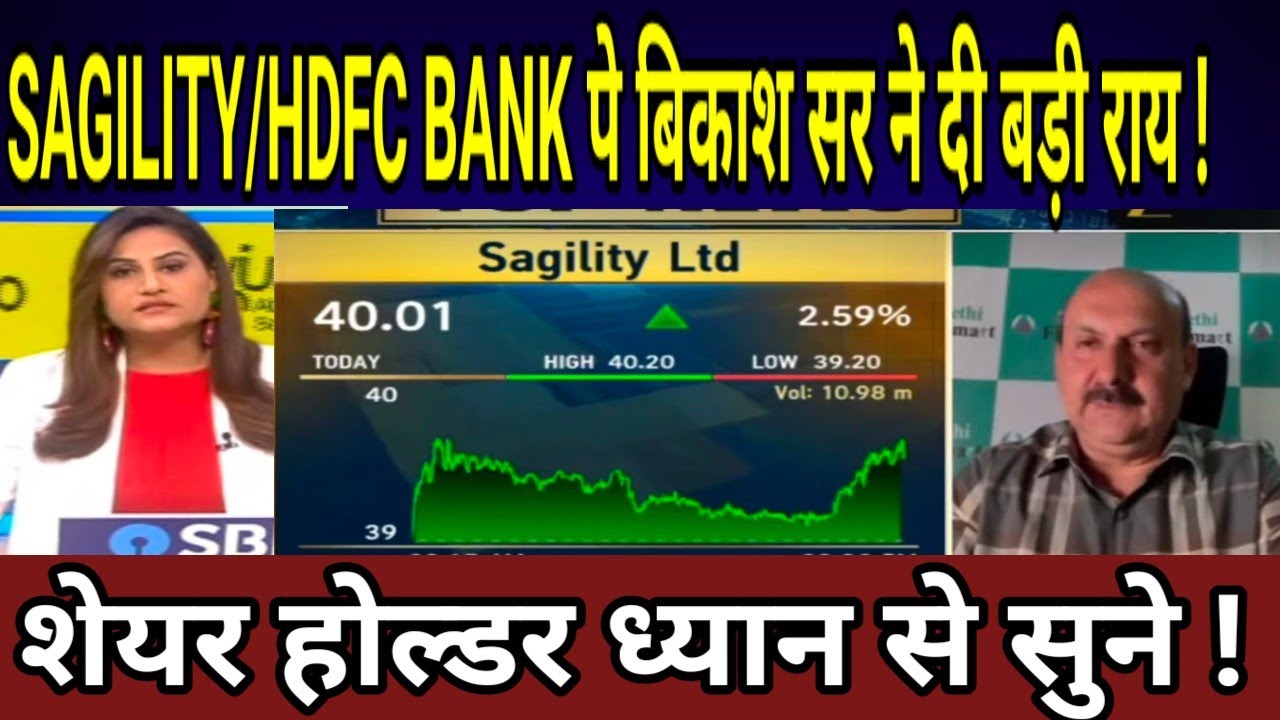Sagility Share Latest News, Hold Or Sell ?Hdfc Share Latest News Anil Singhvi @S B STOCK NEWS