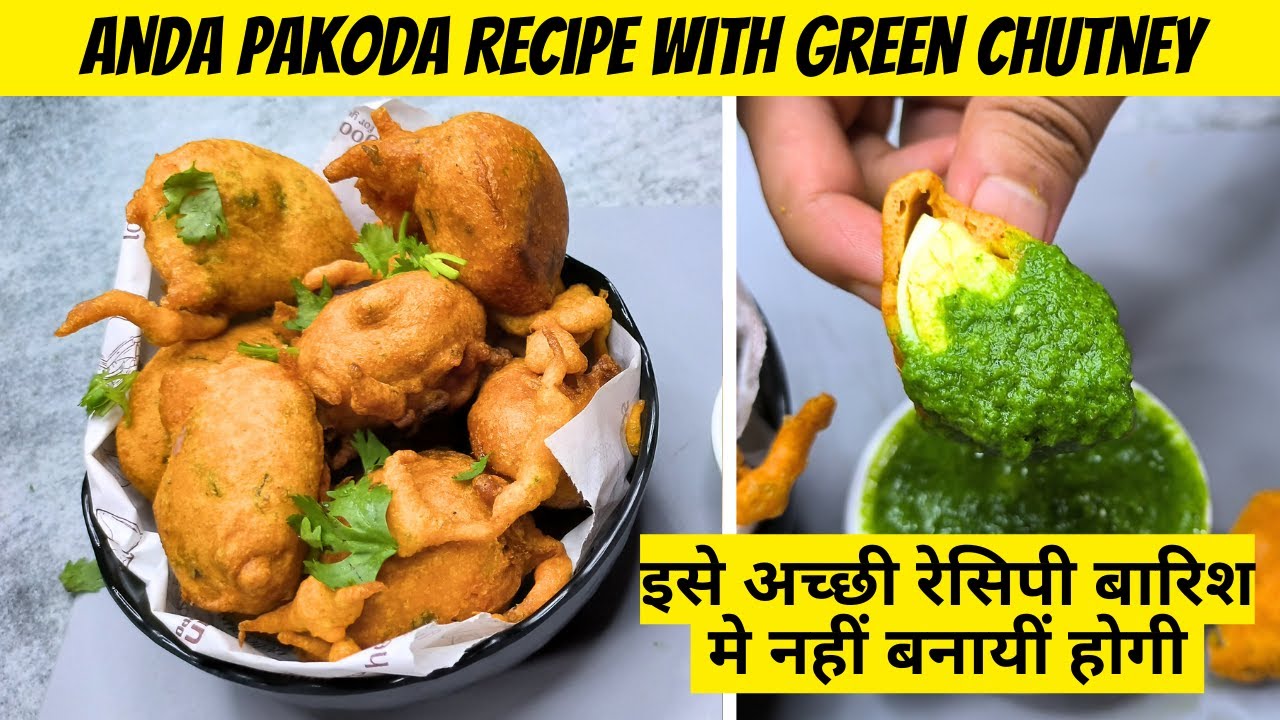 Anda Pakoda Recipe | Street style anda pakoda with green chutney | Egg pakoda recipe | RarestKitchen