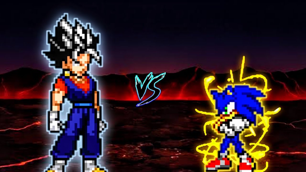 Vegito OP (all form) (New) VS Sonic Chaos OP (all form) in Jump Force Mugen🤩