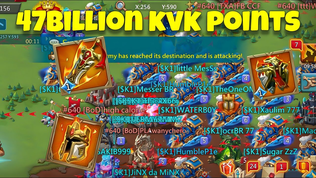 Lords Mobile - 47Billion points in KVK X4WAYS! $K1+KD4+XIX+KD2 action. Insane rallies