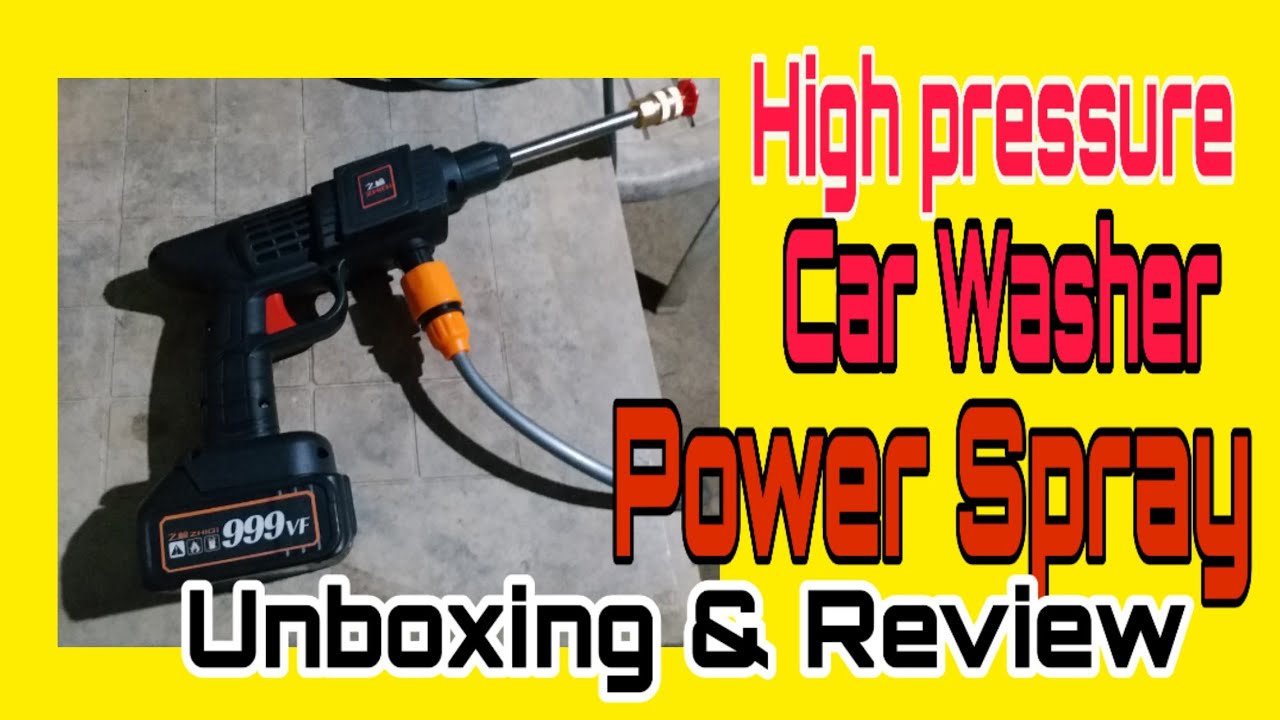 Unboxing & Review || Cordless High pressure Car washer power spray
