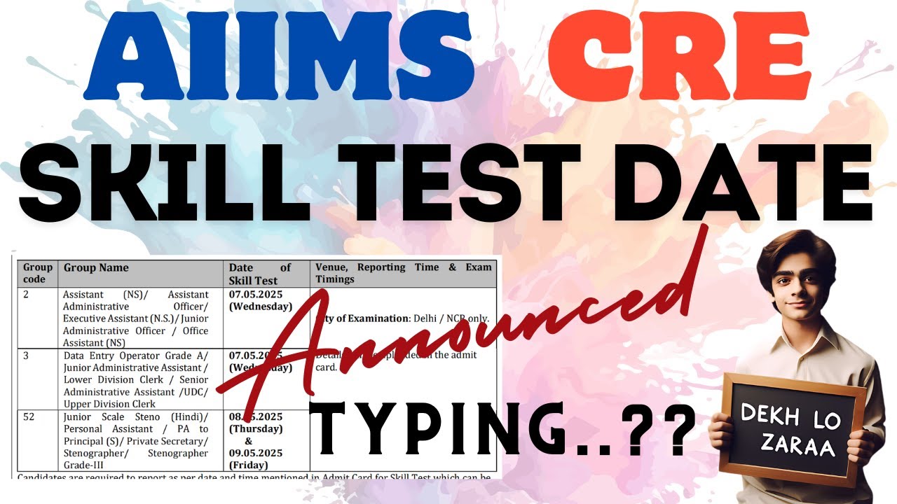 AIIMS CRE Skill Test Date Announced | Group Post 2 and 3 Exam Date - 07 May 2025 | Best Strategy
